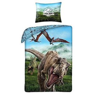 Jurassic World Alfa Dinosaurus Dekbedovertrek - Eenpersoons - 140x200 cm - Multi