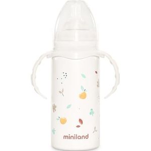 Miniland Thermobaby Valencia 240 ml thermoskan 240 ml van roestvrij staal met speen, dubbele laag staal, die de temperatuur van de drank urenlang koud en warm houdt.