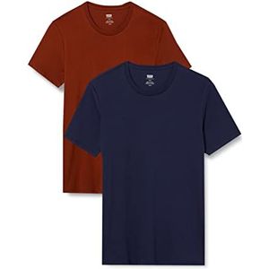 Levi's Set van 2 heren-T-shirts met ronde hals, maat XXXL Navy, XXS, 2 stuks marineblazer