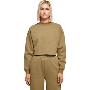 Urban Classics Cropped oversized damessweatshirt, opstaande kraag, ronde hals, korte mouwen, sweatshirt in vele kleuren, maten XS-5XL, Tiniolive