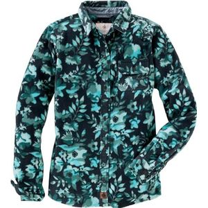 Legendary Whitetails Trail Guide Fleece overhemd voor dames met button down, Camouflage met bloemenpatroon