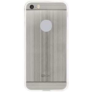 4-OK Metalen beschermhoes voor Apple iPhone SE / 5 / 5S, zilverkleurig