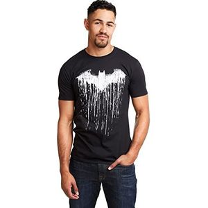 DC Comics batman paint t-shirt voor heren, zwart.