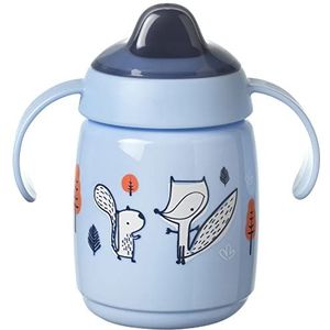 Tommee Tippee Superstar Sippee, trainingsbeker met INTELLIVALVE-technologie, 100% waterdicht en anti-schok en antibacteriële technologie BACSHIELD, 6 m, 300 ml, blauw 447822