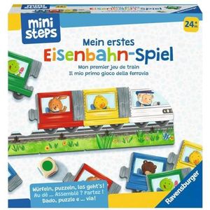 Ravensburger ministeps 4187 Mijn eerste Eisenbahn-spel, eerste boodschappen en puzzelspel om te kleuren, speelgoed vanaf 2 jaar