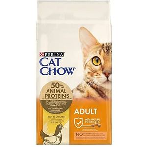 Purina Cat Chow Volwassen kattenvoer met kip, zak van 15 kg