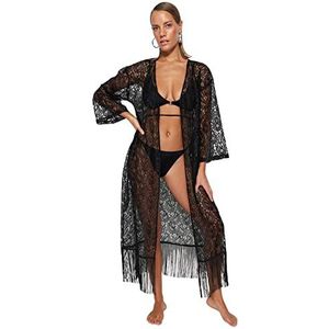 Trendyol Noir Kimono & Caftan Régulier, 68 Femme, Noir, 68