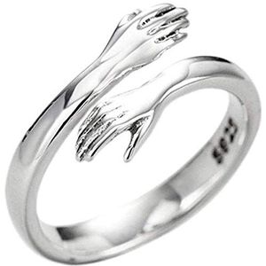 Chandler Verstelbare open ring van 925 zilver voor dames en meisjes, huwelijkscadeau, zilver