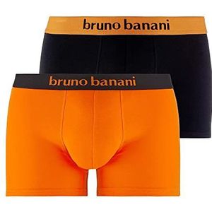 bruno banani Set van 2 retro shorts voor heren, oranje/zwart, zwart/oranje