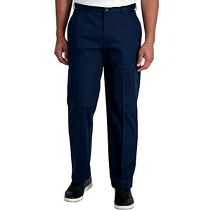 Haggar Premium No Iron Kaki Classic Fit Flat Front Casual Pant (Regular And Big & Tall Sizes) Vrijetijdsbroek voor heren, Navy Blauw, Taille 40 / lengte 34