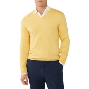 Hackett London Gmd Merino Silk V Nck trui voor heren, Geel (zacht geel)
