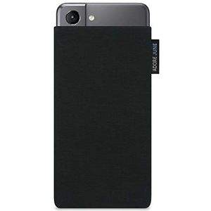 Adore June Klassieke zwarte hoes compatibel met Galaxy S21 gemaakt van duurzaam Cordura stof met display reinigende werking Made in Europe