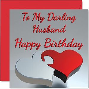 Mooie verjaardagskaarten voor echtgenoot - My Darling Husband - romantische verjaardagskaart voor echtgenoot van je vrouw, bijzonder verjaardagscadeau, 145 mm x 145 mm