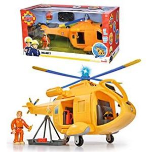 Simba Brandweerman Sam Helicopter Wallaby II 34 cm, met actiefiguur, vanaf 3 jaar