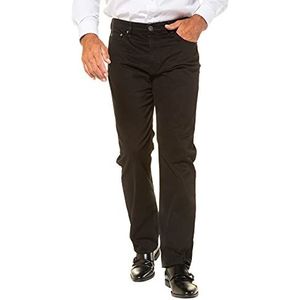 JP 1880 Heren grote maten Menswear L-8XL tot 70, comfortabele taillebroek, normale pasvorm, stretch, katoen, 5-pocket-vorm 702613, zwart.