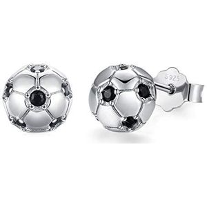 Voetbaloorbellen voor jongens, voetbalsieraad van 925 sterling zilver voor vrouwen, oorbellen voor meisjes en kinderen, sterling zilver, sterling zilver