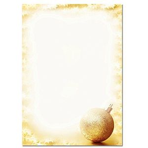 SIGEL DP246 kerstbriefpapier kerstbal, kerstbal, 21 x 29,7 cm, 90 g/m², beige en goud, 100 vellen