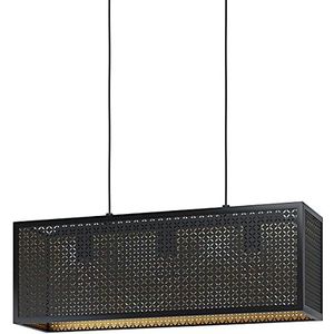 EGLO Hanglamp Sallicano, 3 vlammige hanglamp, metalen hanglamp in zwart, goud, eettafellamp, woonkamerlamp hangend met E27-fitting, L 73 cm