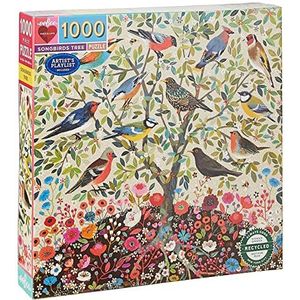 eeBoo - Songbirds Tree Puzzel 1000 stukjes gerecycled karton voor volwassenen, PZTSBD, meerkleurig