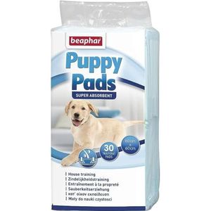 BEAPHAR Puppy pads, schoonheidsmat voor puppy's en honden, leermat, voor potjes, zeer absorberend, optimale hygiëne, praktisch te gebruiken, 30 stuks