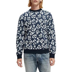 Scotch & Soda Imprimé Crewneck Peluche Sweatshirt In Organic Cotton Sweatshirt Sweatshirt Unisexe Adulte, Combo F, S