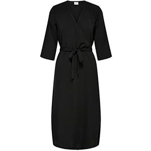 JDY Jdylion Wrap Dress Wvn Noos wikkeljurk voor dames, zwart, 42, zwart.