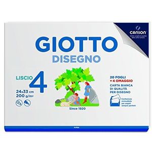 GIOTTO Dessin 4 - album met 24 vellen, wit papier, voor school, 24 x 33 cm, glad