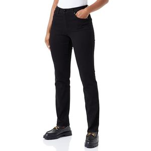 KAFFE Women's Jeans Slim Fit Straight Legs Cropped Length Regular Waistband Femme, Black Deep, 44
