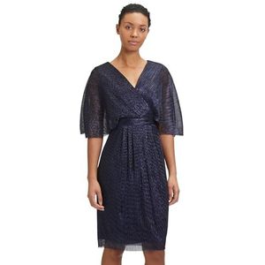 Vera Mont Robe de cocktail à paillettes pour femme, Bleu foncé, 42