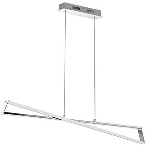EGLO Agrela® LED-hanglamp, 2-lichts, modern minimalistisch, hanglamp van staal, aluminium en kunststof, eettafellamp, woonkamerlamp in chroom, wit