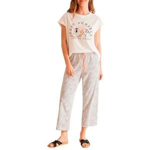 Women'secret Damespyjama Capri Multilicences Bangkok pyjama, Marfil, XS, Marfil