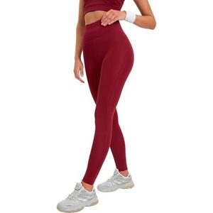 Trendyol Burgundy yogabroek voor dames, roller, sportlegging, Bordeaux