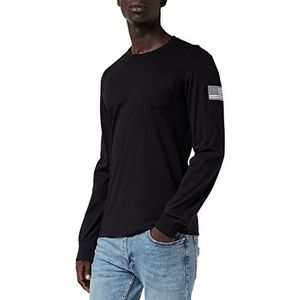 ALPHA INDUSTRIES NASA LS T-shirt voor heren, volledig zwart, M, Volledig zwart