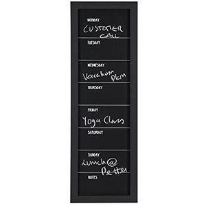 Bi-Office - Zwart bord voor krijt en planner, 20 x 60 cm, zwart frame