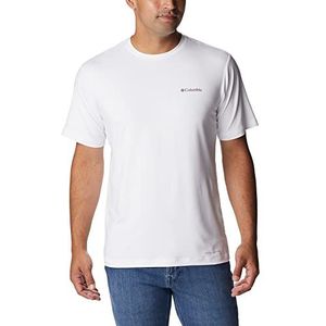 Columbia Tech Trail Tech Trail T-shirt met grafische korte mouwen, voor heren, wit, Palmscape Tonal Graphic