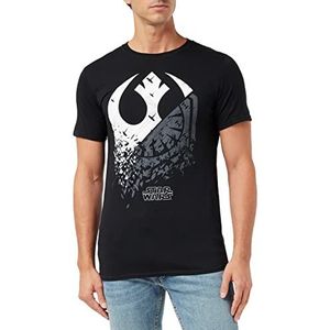 Star Wars Heren T-shirt met split logo, zwart.