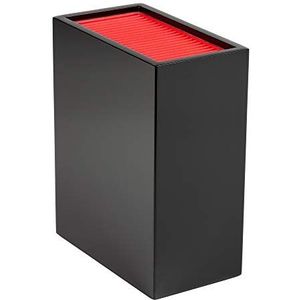 Rockingham Forge Universeel messenblok, verticaal, zwart en rood, glanzend, 20 vakken voor messen tot 20 cm lemmetlengte 27 cm