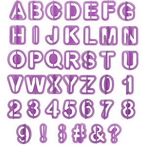 mumbi Uitsteekvormen cijfers letters uitstekers cijfers uitsteekvormen cutter fondant gereedschap paars