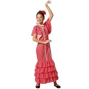 Atosa Flamenca kostuum voor meisjes, kinderen, gestippeld, kleur 10 tot 12 jaar