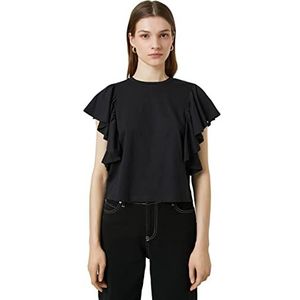 Koton Voluminous Sleeve Crew Neck T-shirt pour femme, Noir (999), XXL