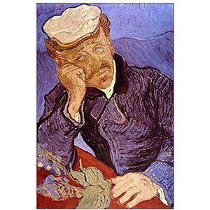 ArtPlaza Van Gogh Vincent portret of Dr Gachet decoratief gordijn, hout, veelkleurig, 60 x 90 cm