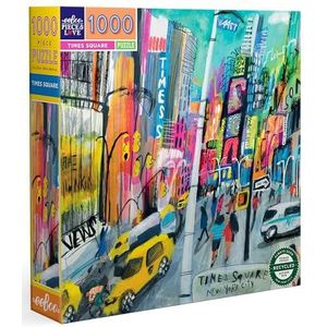 eeBoo Puzzel voor volwassenen, 1000 stukjes, Times Square-illustratie, van gerecycled karton, PZTTMS