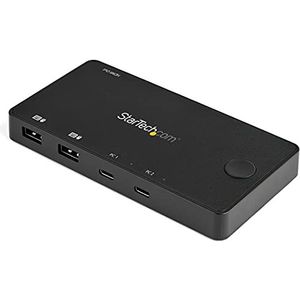 StarTech. com 2-poorts USB-C KVM-switch - 4K 60Hz HDMI UHD mini-switch - Inclusief Typec C-kabels - Zelfaangedreven - iPad Pro