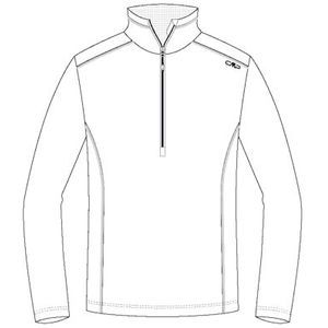 CMP Grid Tech Fleece sweatshirt voor heren met halve ritssluiting, bianco-b.blauw