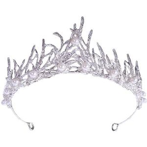 SUNSK Tiara kristallen kroon voor meisjes, vintage, diadeem met stras, prinsessendiadeem van stras, voor feestjes, festival, party, cosplay, Halloween, Kerstmis, M, legering, gewone strass, Legering,