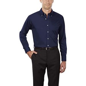 Van Heusen Lang overhemd, vuilafstotend, rekbaar, groot en groot herenhemd, Marineblauw - bloem en glans