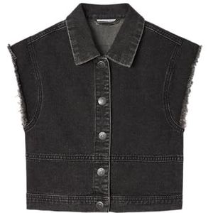 NAME IT Gilet en denim pour fille, Jean noir, 128