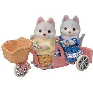 Sylvanian Families - Het dorp - Husky broers en zussen en hun tandem - 5637 - Speelklare minipoppen