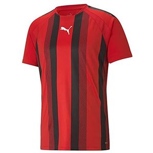 PUMA Teamliga T-shirt voor heren, gestreept jersey, Puma rood-puma, zwart/puma, wit