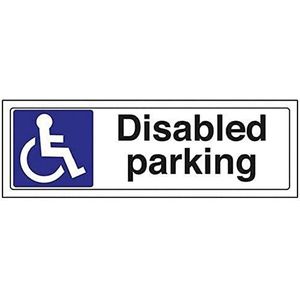 VSafety parkeerbord voor gehandicapten, liggend formaat, 300 mm x 100 mm, hard plastic, 1 mm